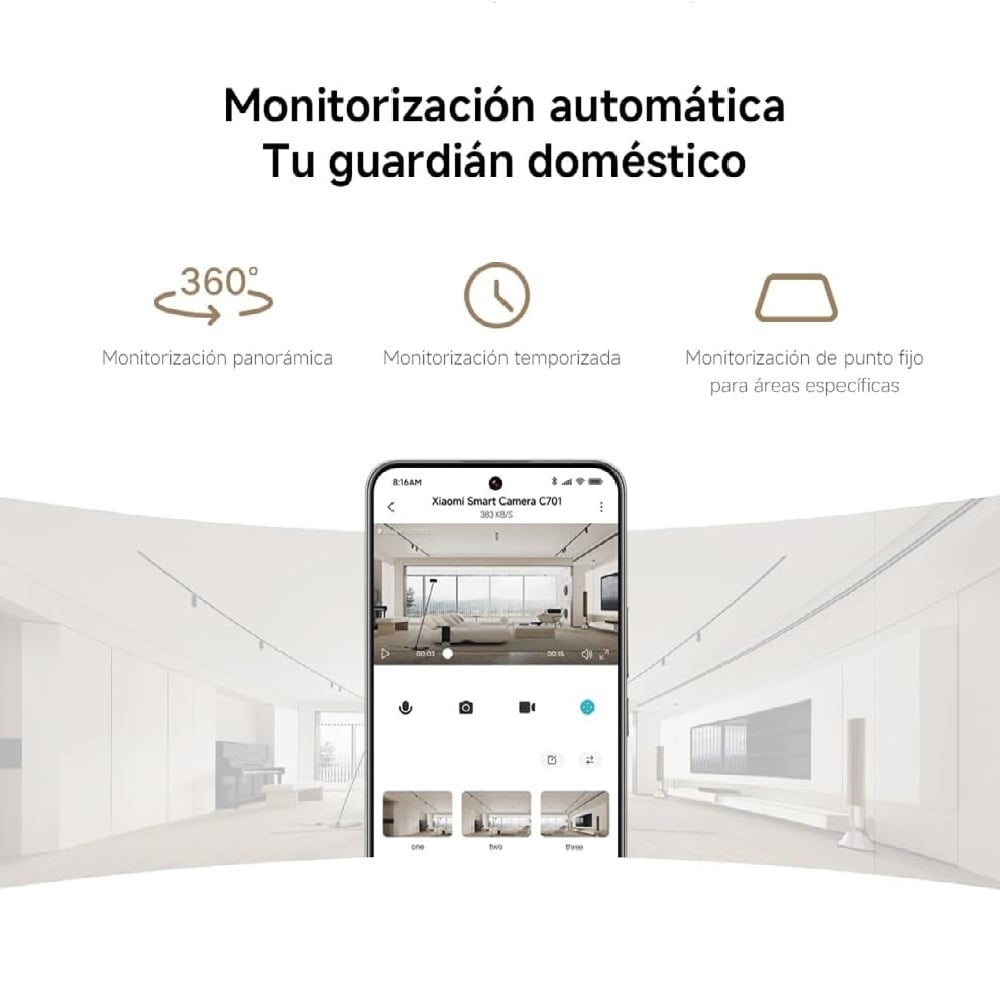 CAMARA DE SEGURIDAD XIAOMI C701 4K ULTRA HD 8MP - BLANCO - 5