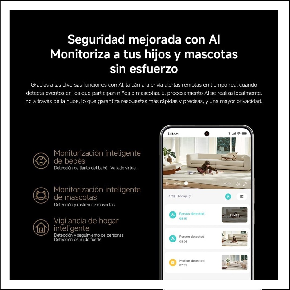 CAMARA DE SEGURIDAD XIAOMI C701 4K ULTRA HD 8MP - BLANCO - 8