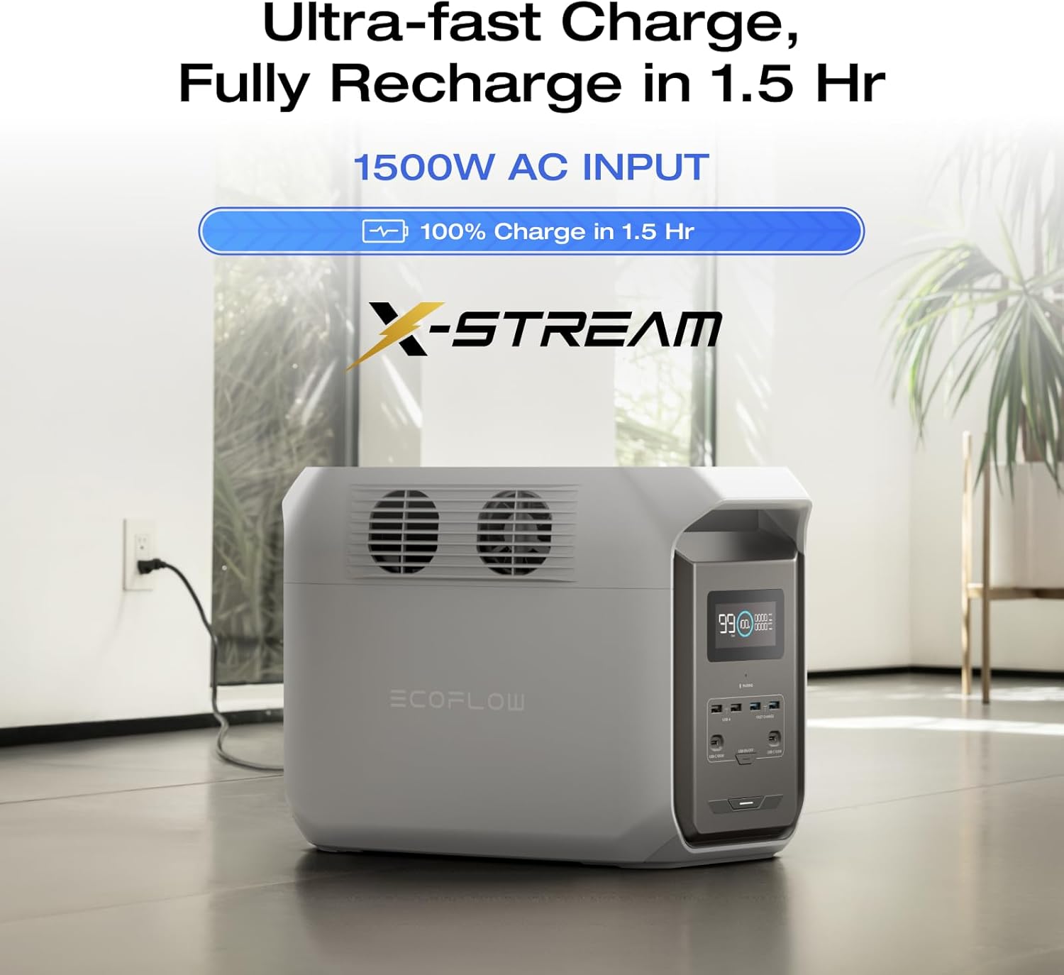 GENERADOR SOLAR ECOFLOW DELTA 3 ( 1500WH + 1800W ) (EU) - 4