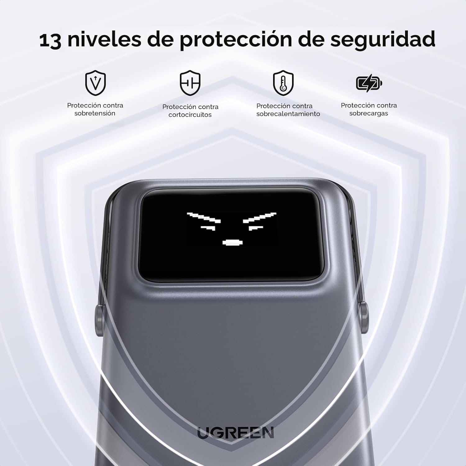 POWER BANK UGREEN MAGSAFE 10000MAH, INALÁMBRICO QI, PD 20W PLEGABLE PB572 - GREY - 8