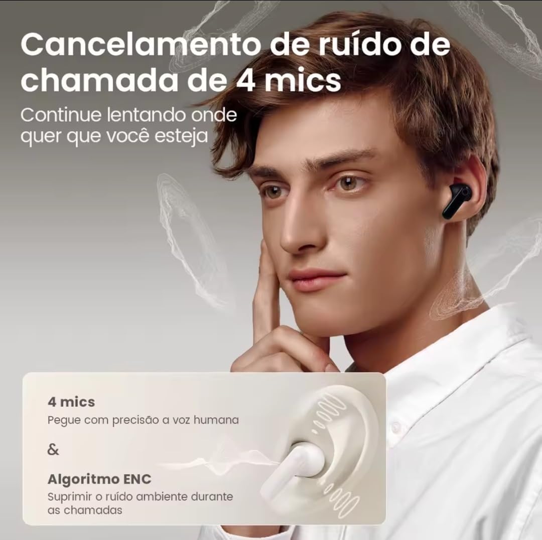 AURICULARES HAYLOU BLUETOOTH 6.0 HQ5 T020 CON CANCELACIÓN ACTIVA DE RUIDO (ANC) Y 4 MICRÓFONOS - NEGRO - 5