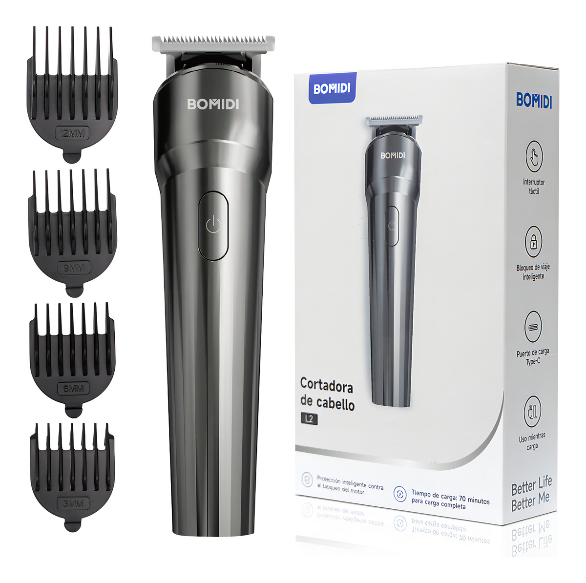 CORTADORA DE CABELLO BOMIDI INALAMBRICO 800MHA - 1