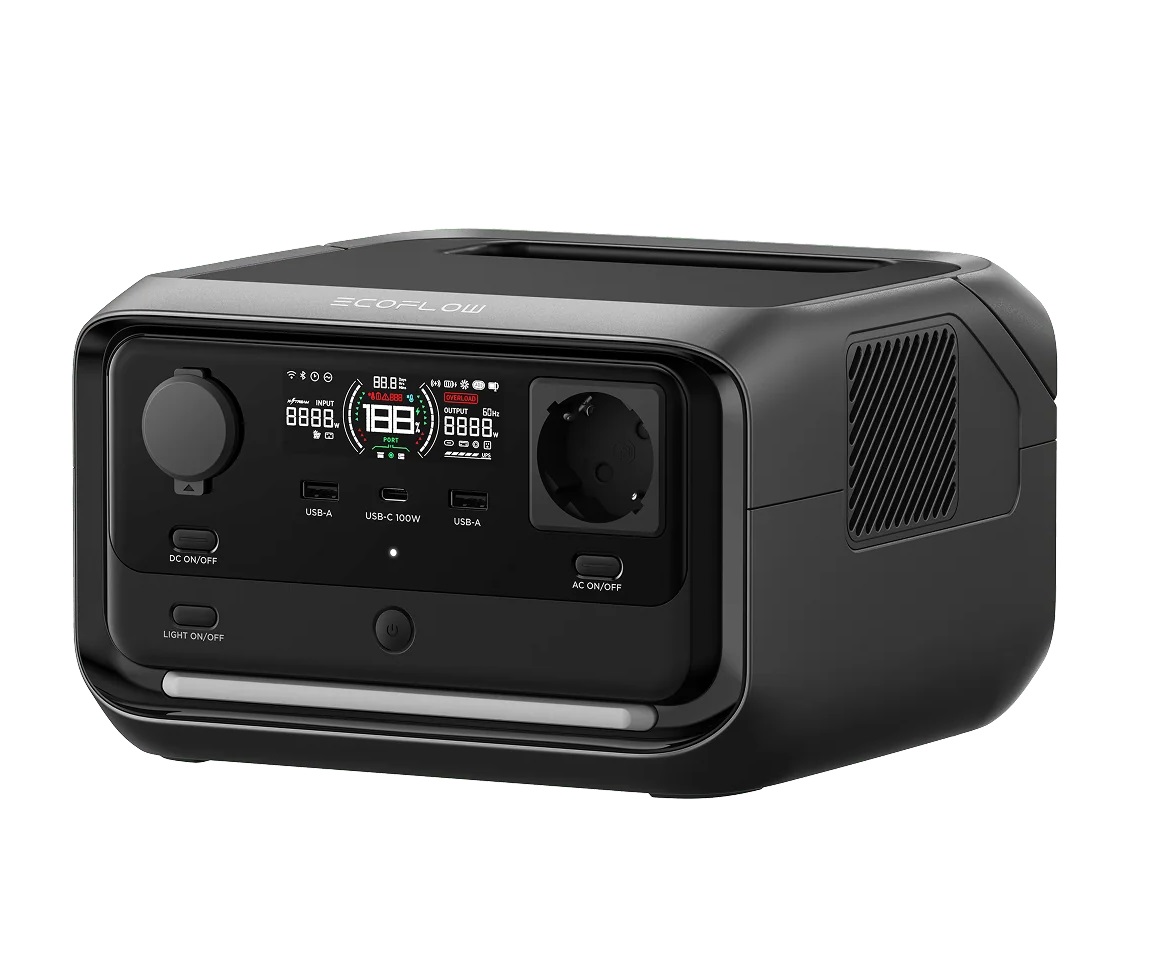 ESTACION DE ENERGIA SOLAR PORTATIL ECOFLOW RIVER 3 PLUS 600W 286WH - 1