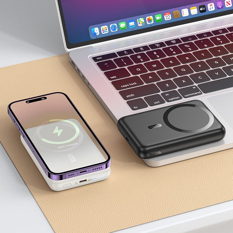 POWER BANK CARGA INALÁMBRICA MAGSAFE 10000MHA HOCO PREMIUM J141 - NEGRO - 3