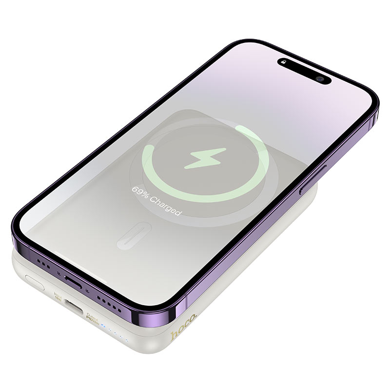 POWER BANK CARGA INALÁMBRICA MAGSAFE 10000MHA HOCO PREMIUM J141 - NEGRO - 4