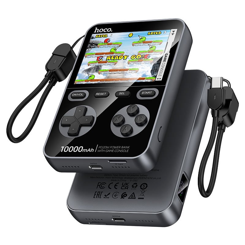 POWER BANK HOCO 10000MAH 20W CONSOLA DE JUEGOS RETRO Q47 - GREY - 1