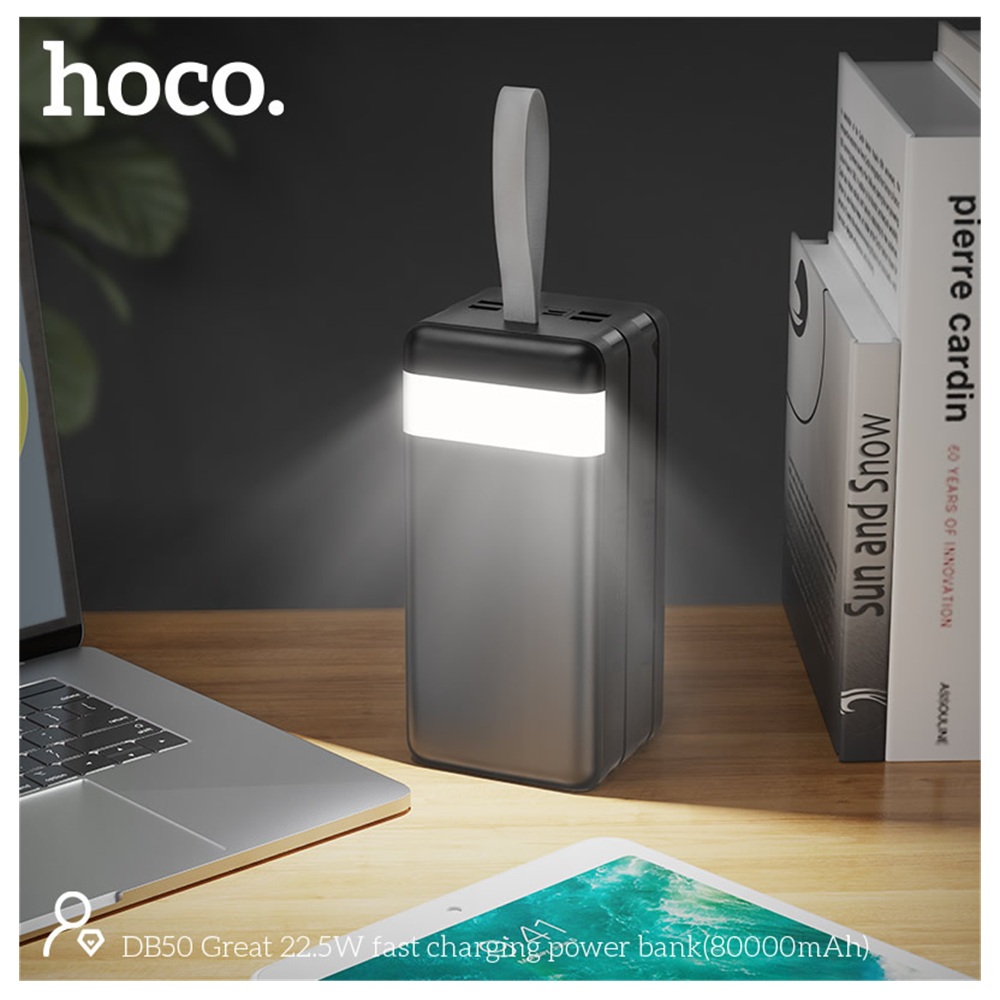POWER BANK COLOSAL 80000 MAH 22W LED DISPLAY HOCO PREMIUN DB50 - NEGRO - 6