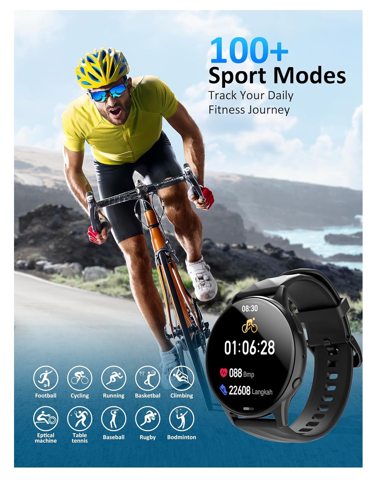 RELOJ INTELIGENTE KUMI GW5 PANTALLA AMOLED DE 1,43 PULGADAS - NEGRO - 7