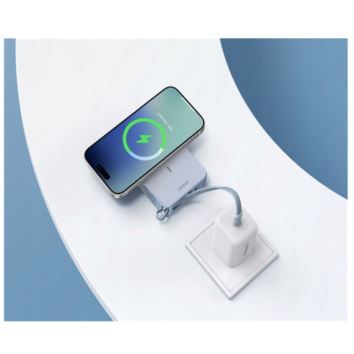POWER BANK UGREEN MAGFLOW 10000MHA INALÁMBRICA QI2 PB773 25W - 5