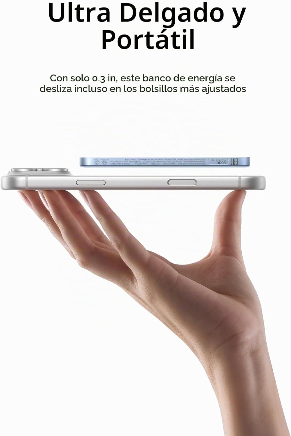 POWER BANK UGREEN MAGFLOW AIR 5000MHA INALÁMBRICA QI2 PD20W PB580 - 4