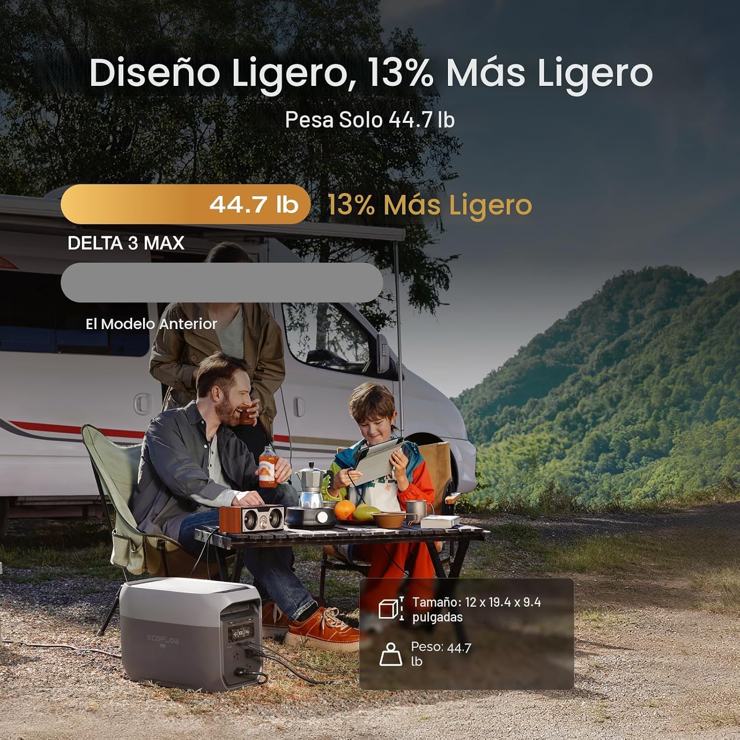 ECOFLOW DELTA 3 MAX, BATERÍA 2048 WH, 2400W X-BOOST DE 3400W - 5
