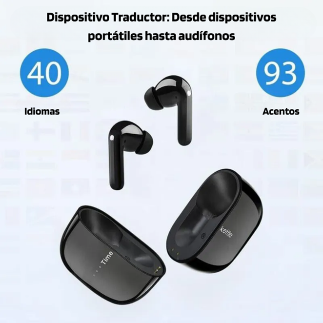 AURICULARES TRADUCTORES TIMEKETTLE M3 CON INTELIGENCIA ARTIFICIAL – NEGRO - 3