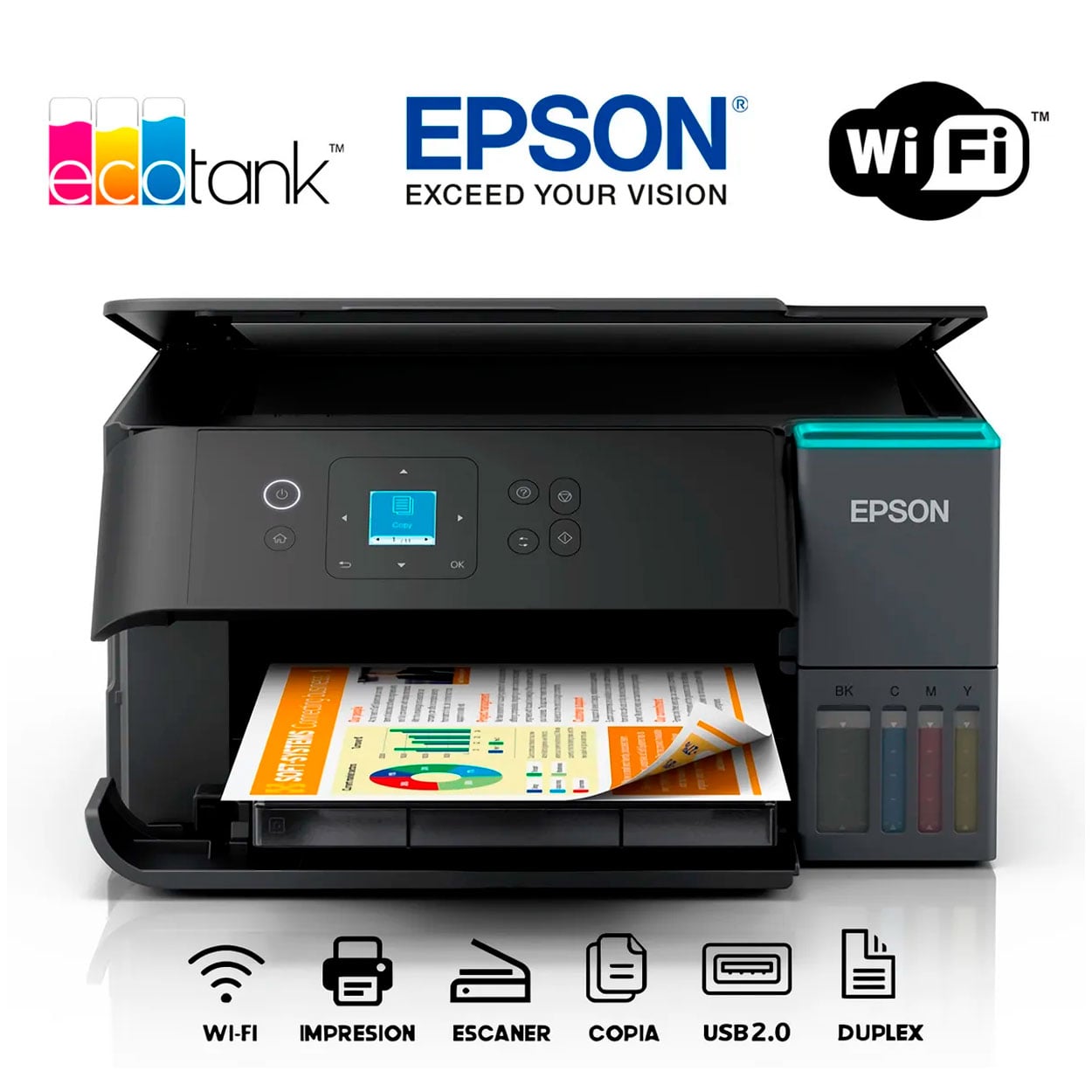IMPRESORA MULTIFUNCIONAL EPSON ECOTANK L4360 WIFI DÚPLEX DE TINTA CONTINUA - 1