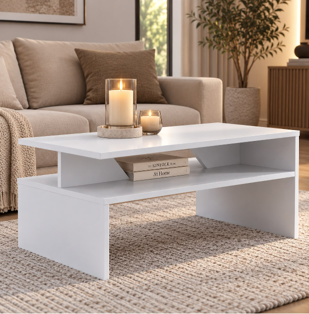 MESA DE CENTRO  LUNA BLANCO  | DABUILDINGSER - 1