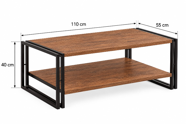 MESA DE CENTRO INDUSTRIAL COLOR CARAMELO OASIS   | DABUILDINGSER - 2