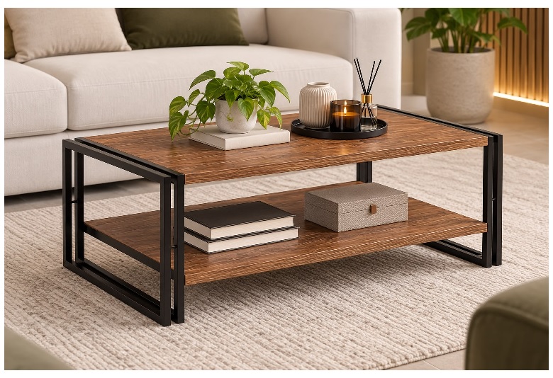 MESA DE CENTRO INDUSTRIAL COLOR CARAMELO OASIS   | DABUILDINGSER - 3