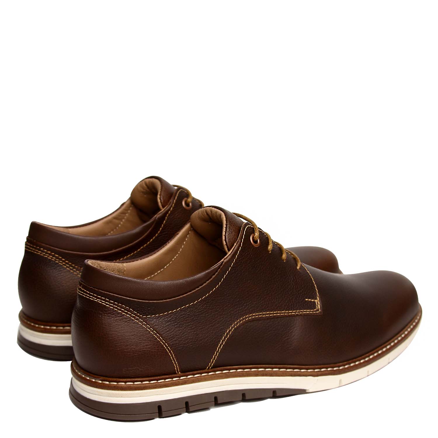 ZAPATO CASUAL DE CABALLERO EN CUERO 100% – MODELO H-2465 MONTERREY COLOR TABACO - 3