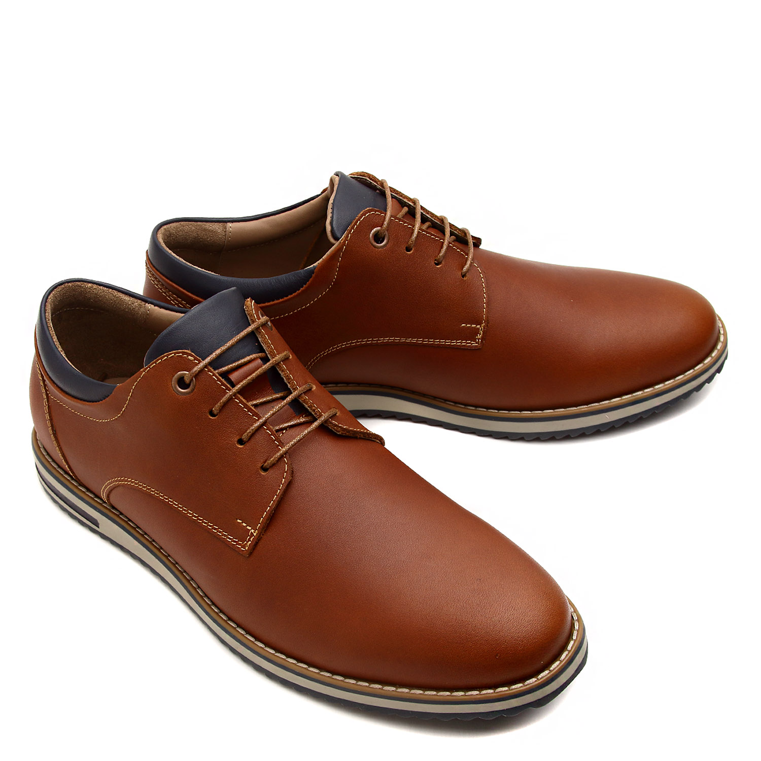 ZAPATO CASUAL DE CABALLERO EN CUERO 100% – MODELO H-2465 MONTERREY COLOR TABACO - 4