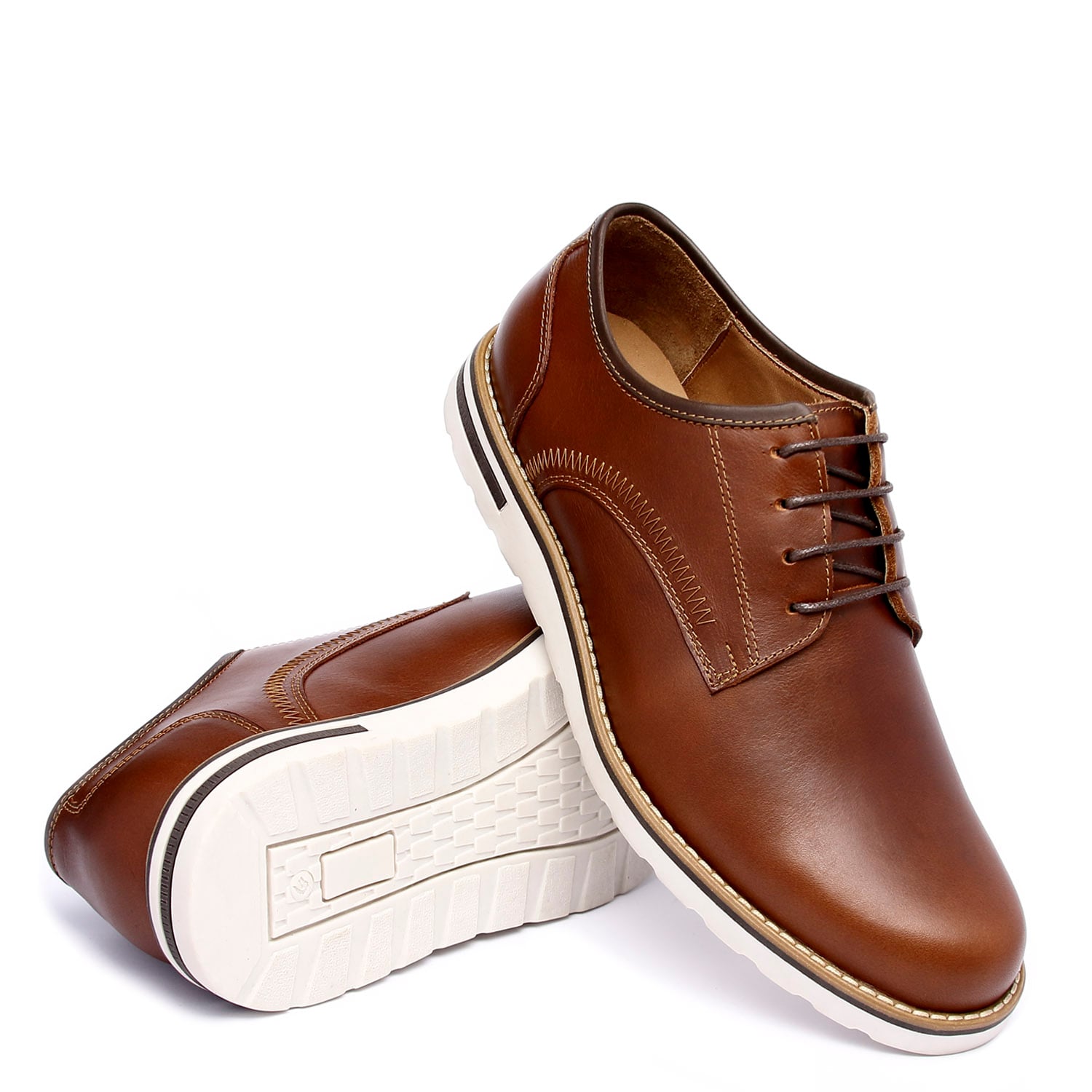ZAPATO CASUAL HANOVER EN CUERO 100% – MODELO H-2473 PULL UP COLOR HABANO - 1