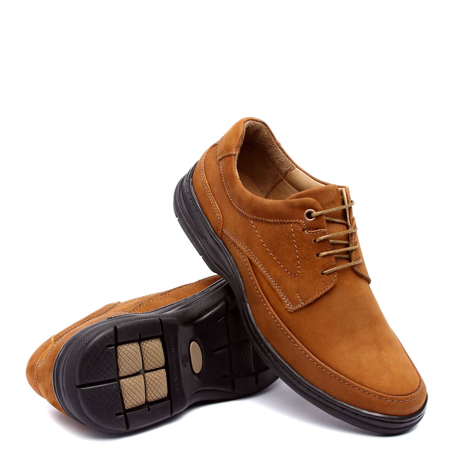 ZAPATO CASUAL HANOVER DE CUERO 100% MODELO H-3526 NOBUCK COLOR HABANO - 1
