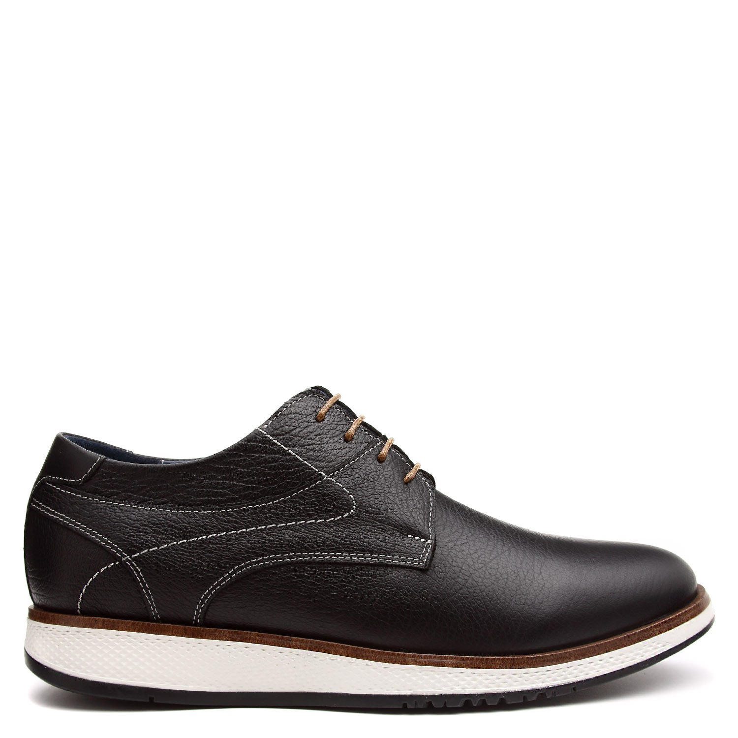 ZAPATO CASUAL HANOVER DE CUERO 100% MODELO H-2493 CRUST COLOR NEGRO - 2