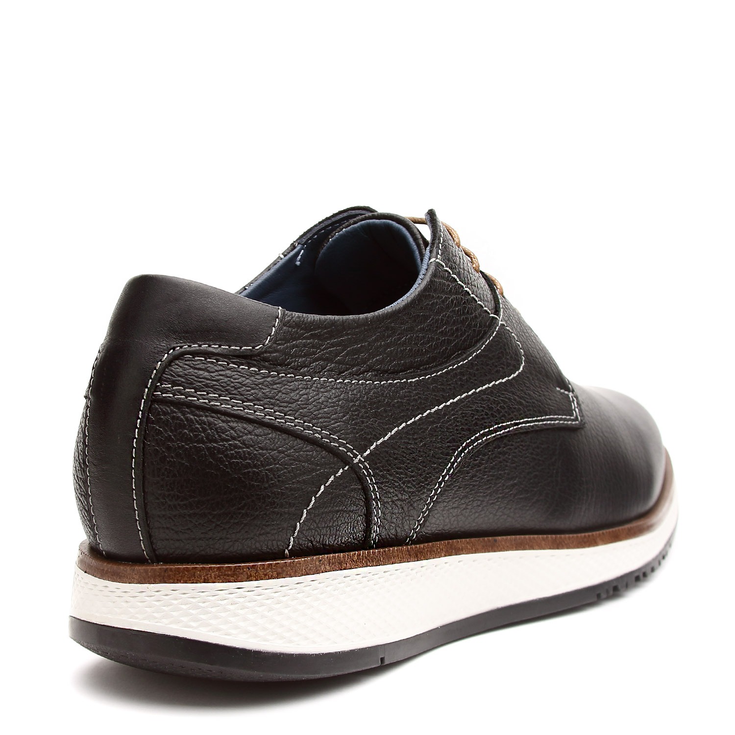 ZAPATO CASUAL HANOVER DE CUERO 100% MODELO H-2493 CRUST COLOR NEGRO - 3