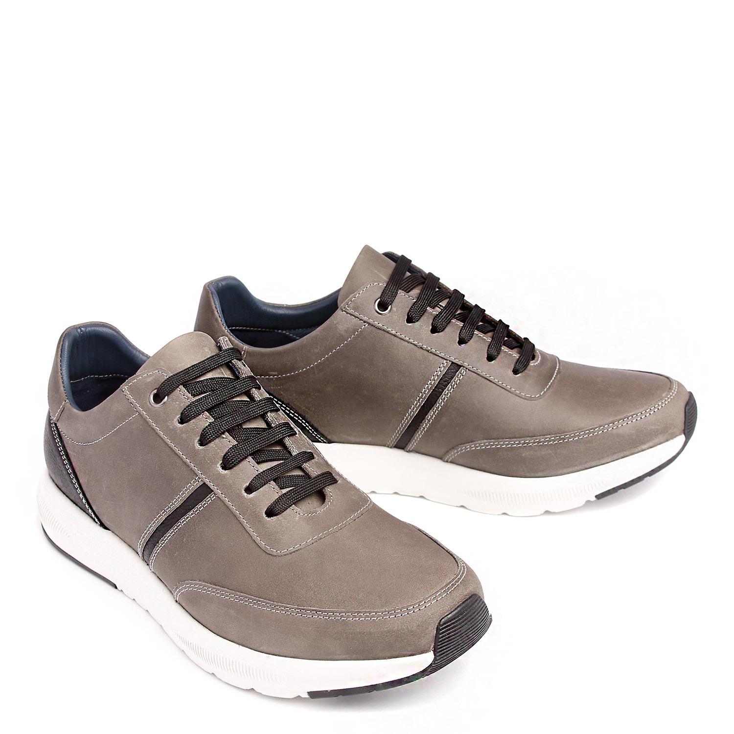 ZAPATO CASUAL HOMBRE HANOVER DE CUERO 100% MODELO H-5100 ROXY COLOR GRAFITO - 1