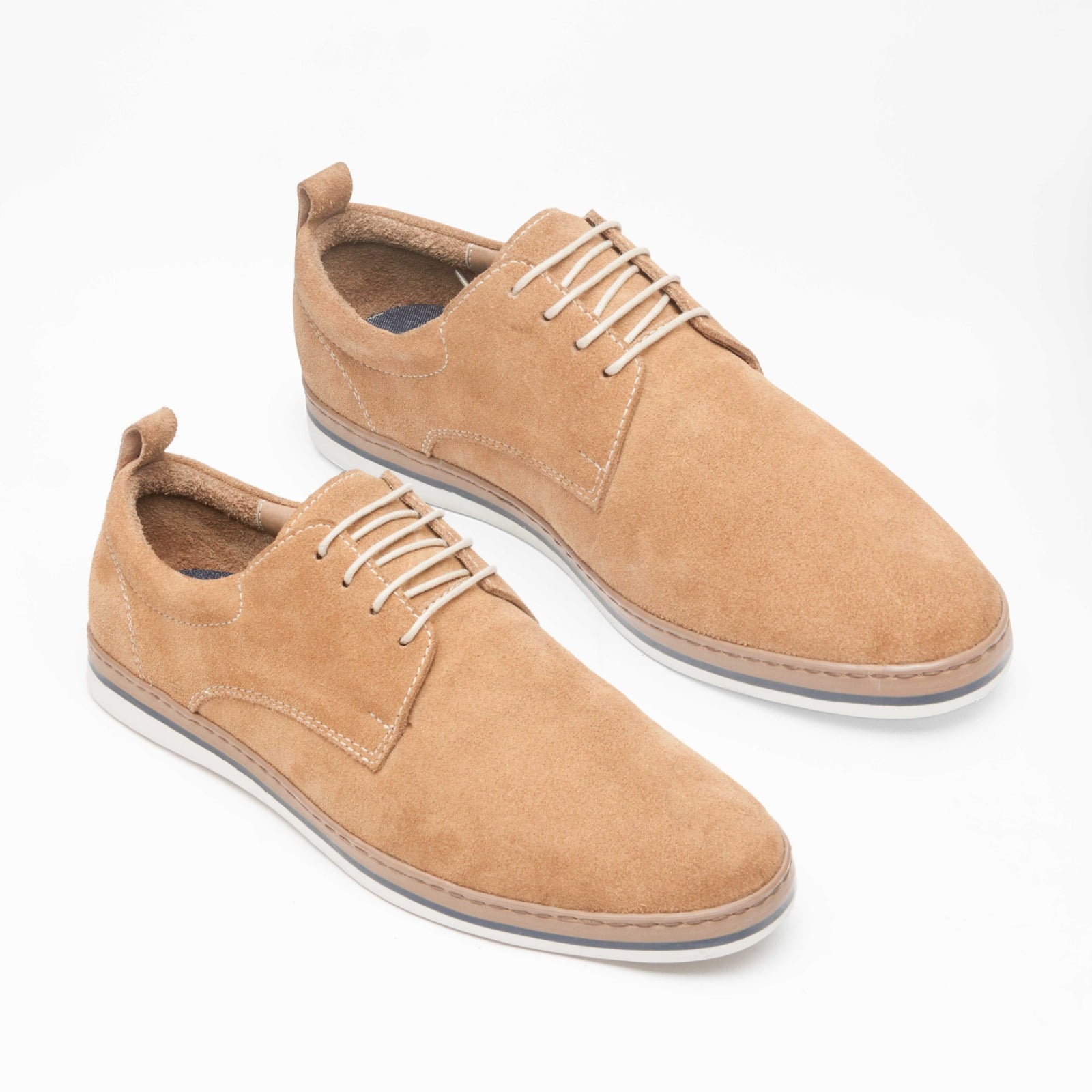 ZAPATO CASUAL HANOVER DE CUERO 100% MODELO H-401 RENOBUCK COLOR HABANO. - 1