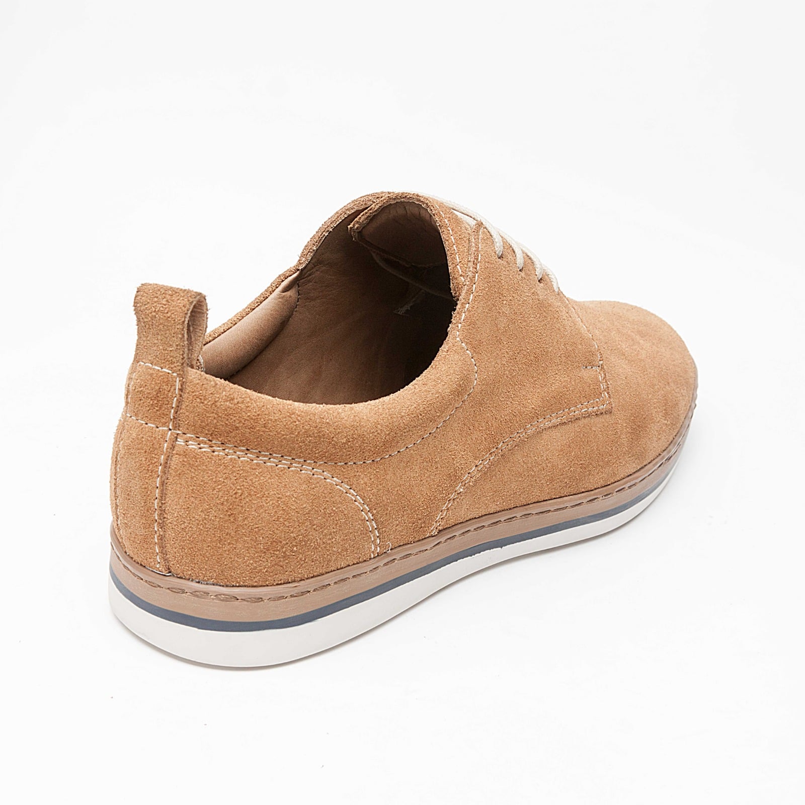 ZAPATO CASUAL HANOVER DE CUERO 100% MODELO H-401 RENOBUCK COLOR HABANO. - 3