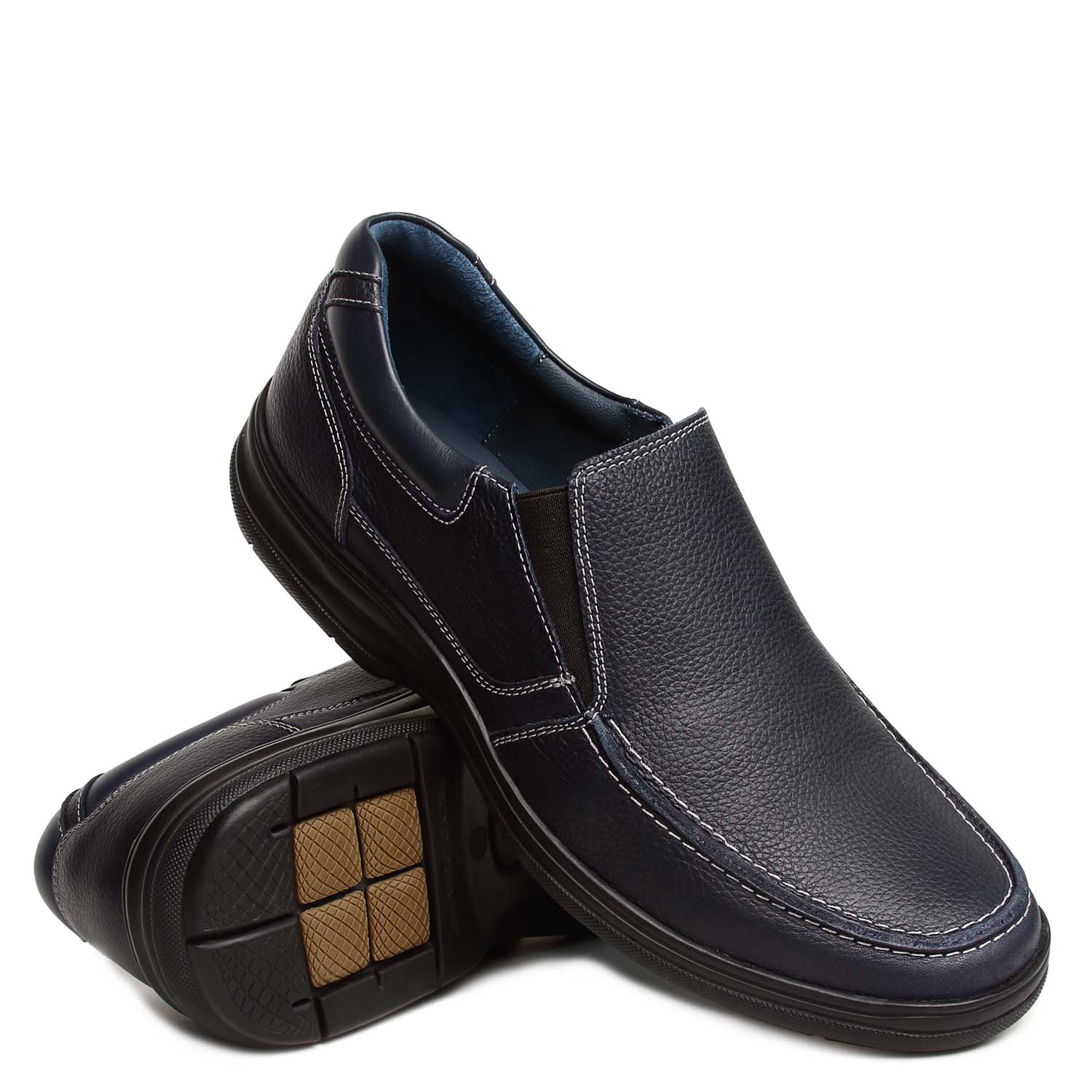 ZAPATO CASUAL HANOVER EN CUERO 100% – MODELO H-3527 RUSTICO COLOR AZUL - 2