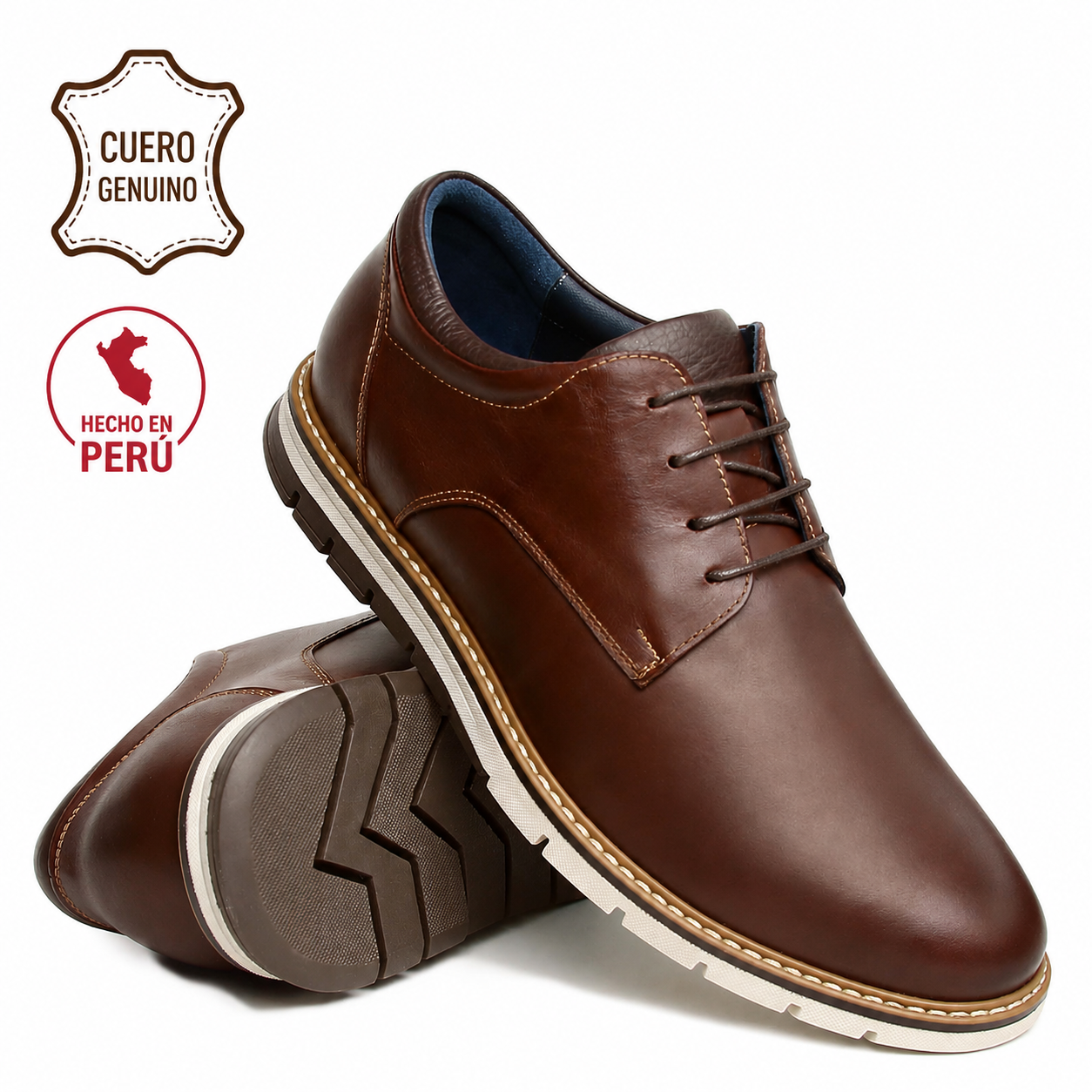 ZAPATO CASUAL HANOVER EN CUERO 100% – MODELO H-24651 CRUST MARRON - 1