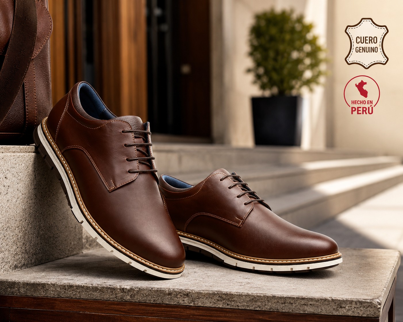 ZAPATO CASUAL HANOVER EN CUERO 100% – MODELO H-24651 CRUST MARRON - 2