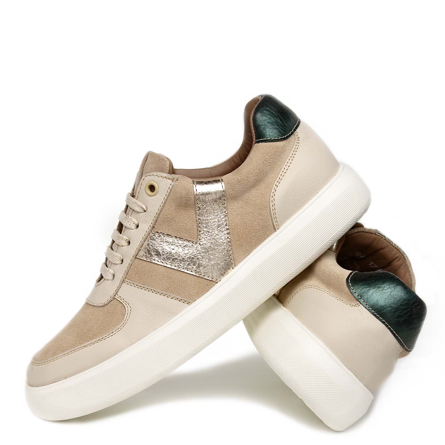 SNEAKER DAILY 100% CUERO NAPA SIENA BEIGE - 2