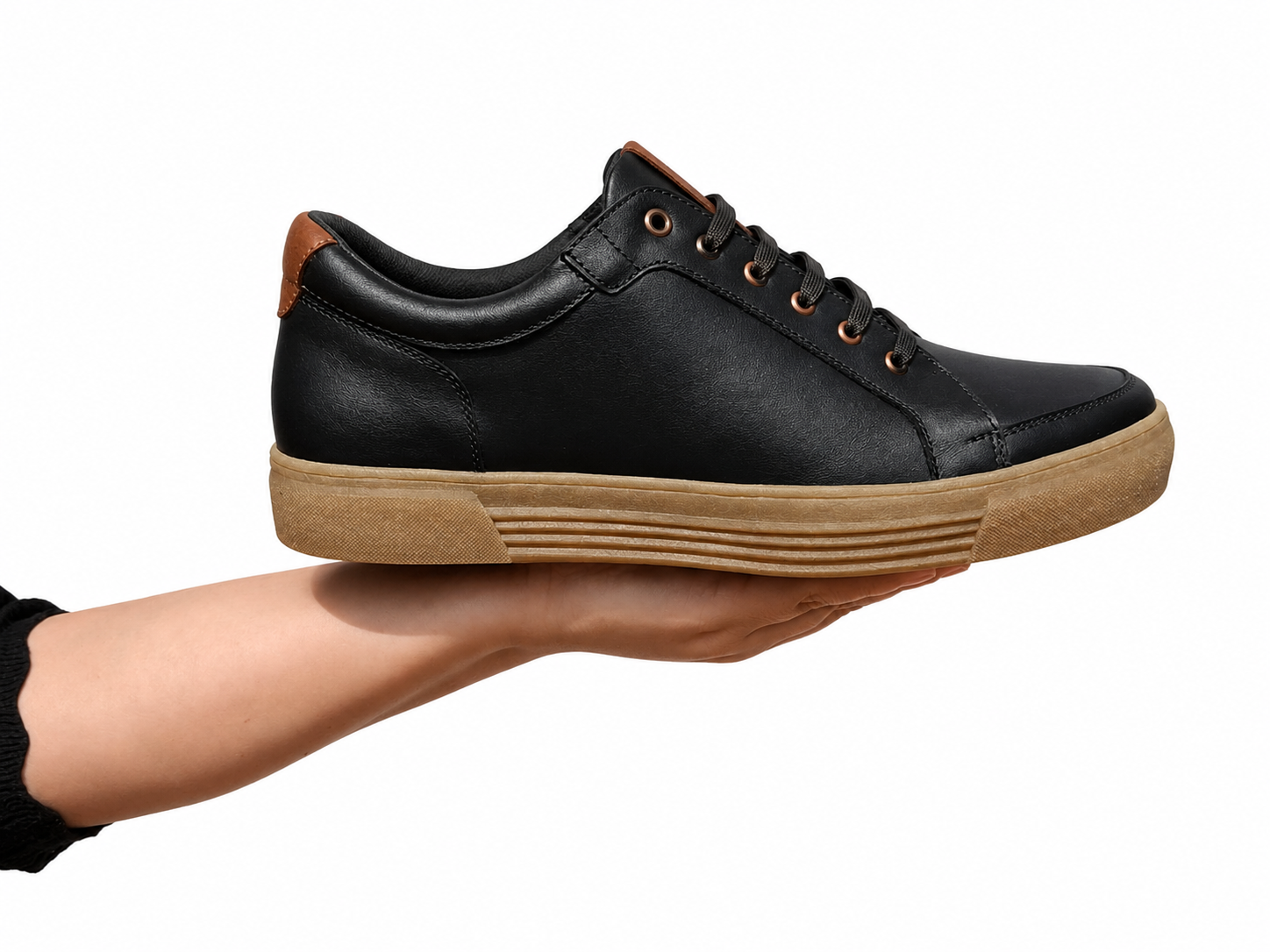 SNEAKER URBANO DE CUERO HANOVER SHOES – MODELO HAN-9406 NEGRO - 2