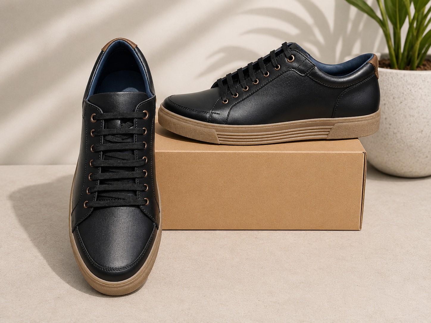 SNEAKER URBANO DE CUERO HANOVER SHOES – MODELO HAN-9406 NEGRO - 3