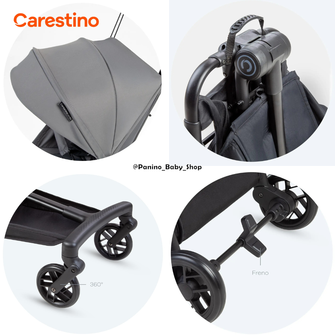 COCHE PLEGABLE COMPACTO CARESTINO -BUGGY- NEGRO - 5