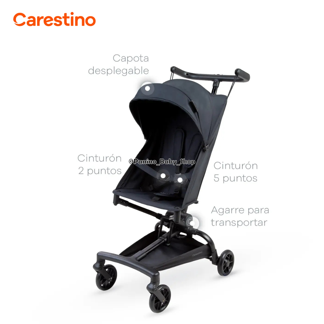 COCHE PLEGABLE COMPACTO CARESTINO -BUGGY- NEGRO - 7