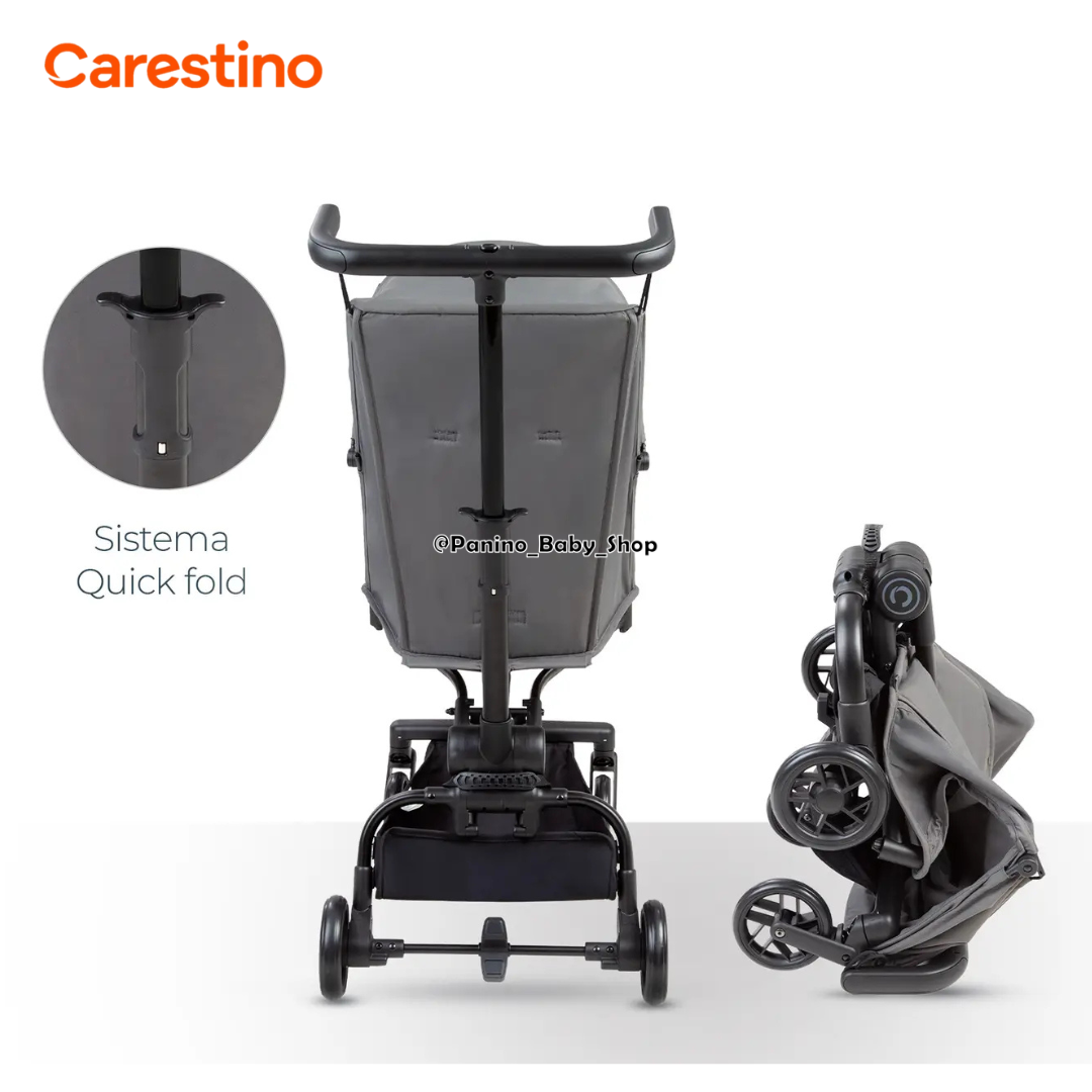 COCHE PLEGABLE COMPACTO CARESTINO -BUGGY- NEGRO - 8