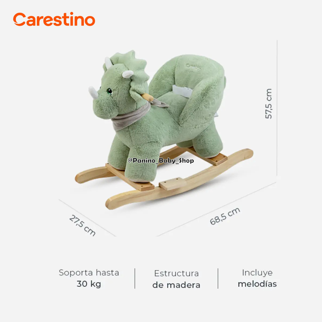 MECEDORA MUSICAL PARA BEBÉ CARESTINO -PELUCHE- DINO - 5