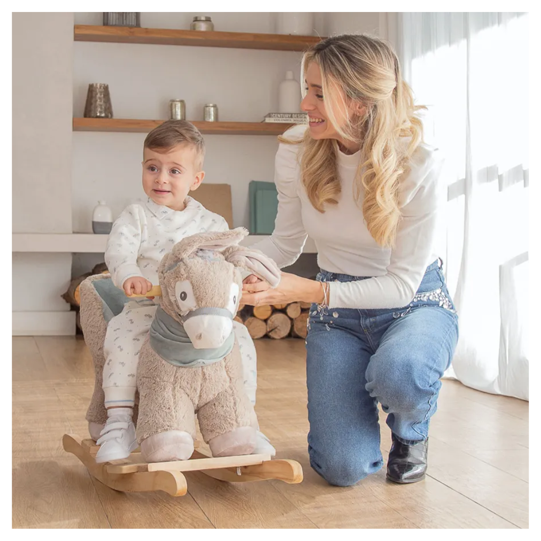 MECEDORA MUSICAL PARA BEBÉ CARESTINO -PELUCHE- CABALLO BLANCO - 2