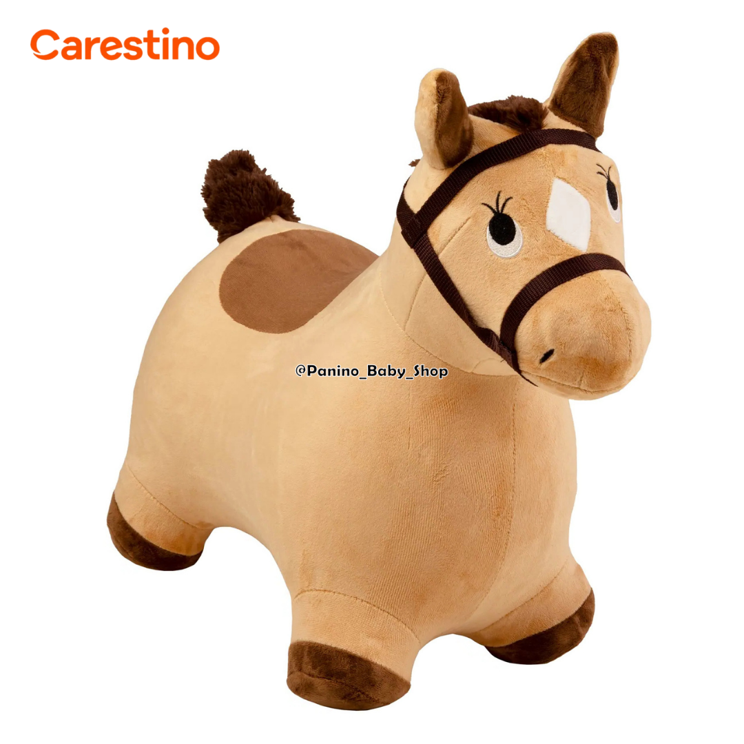 SALTARÍN PELUCHE INFLABLE PARA BEBÉ CARESTINO -ZOO- CABALLO MARRÓN - 1