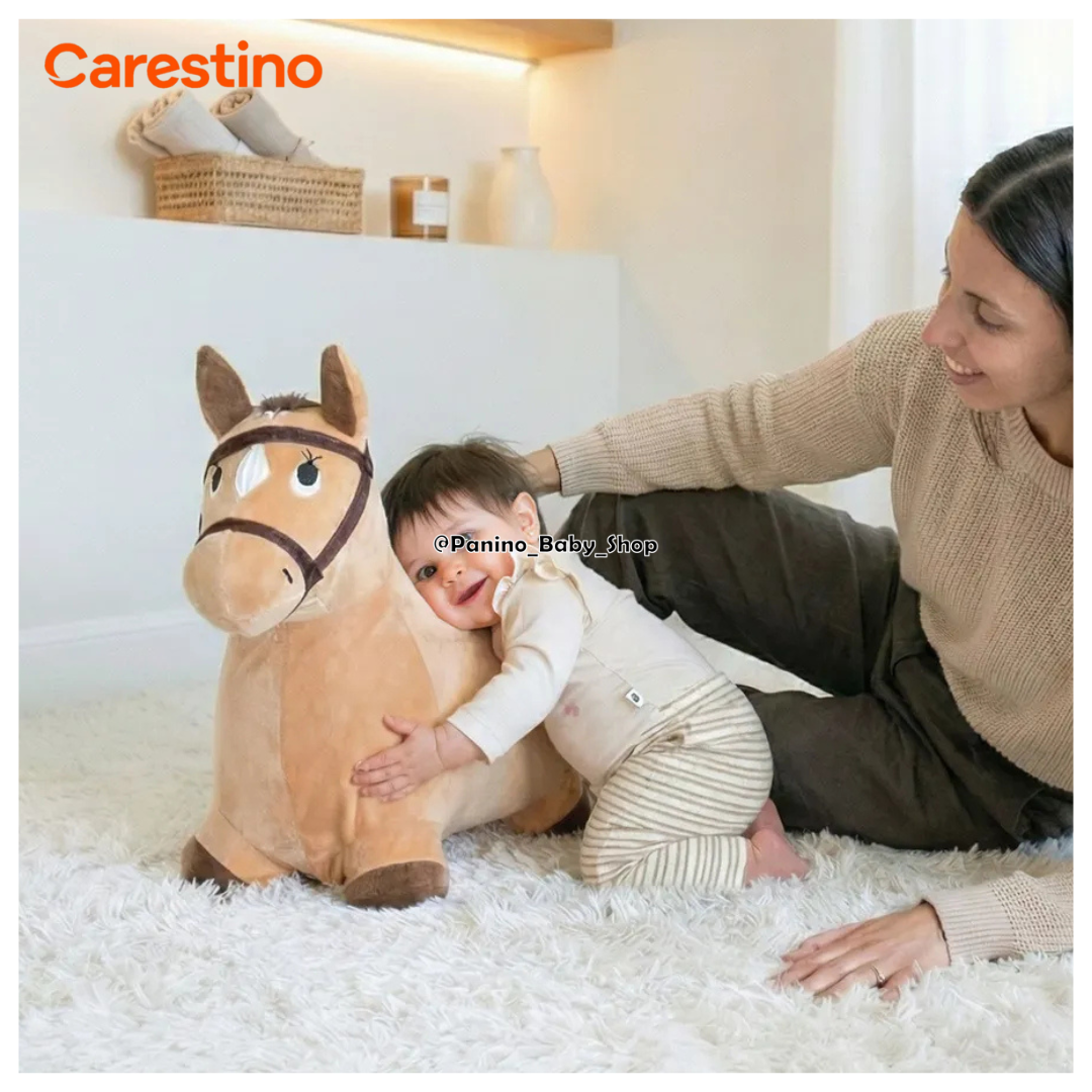 SALTARÍN PELUCHE INFLABLE PARA BEBÉ CARESTINO -ZOO- CABALLO MARRÓN - 2