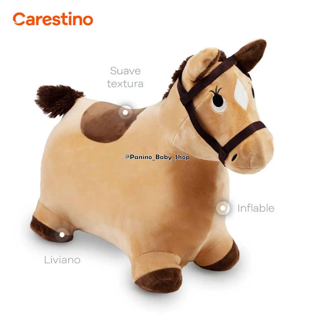 SALTARÍN PELUCHE INFLABLE PARA BEBÉ CARESTINO -ZOO- CABALLO MARRÓN - 3