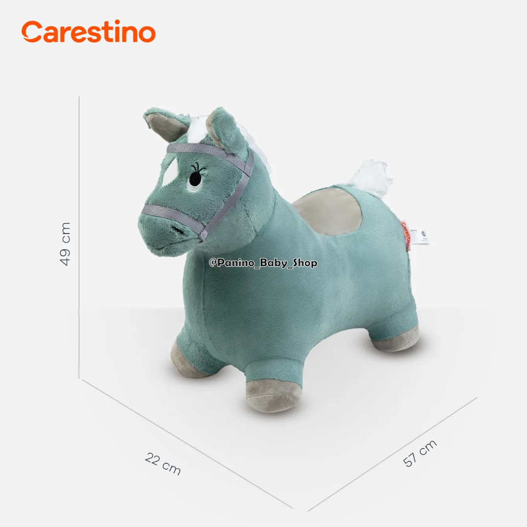 SALTARÍN PELUCHE INFLABLE PARA BEBÉ CARESTINO -ZOO- CABALLO MARRÓN - 5