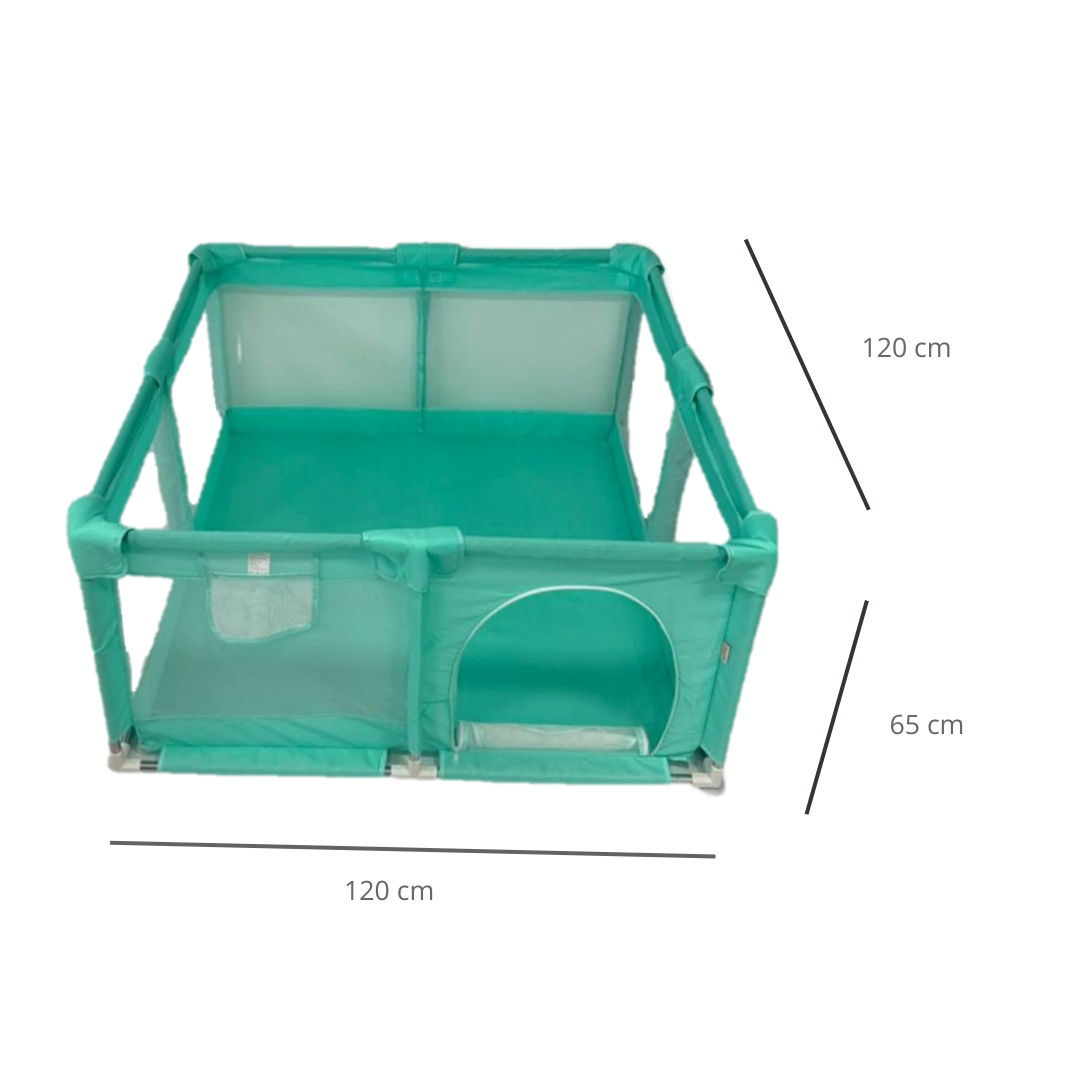CORRAL PLEGABLE PLAYPEN 120X120 PARA BEBÉS -CIRCO- VERDE MENTA - 2