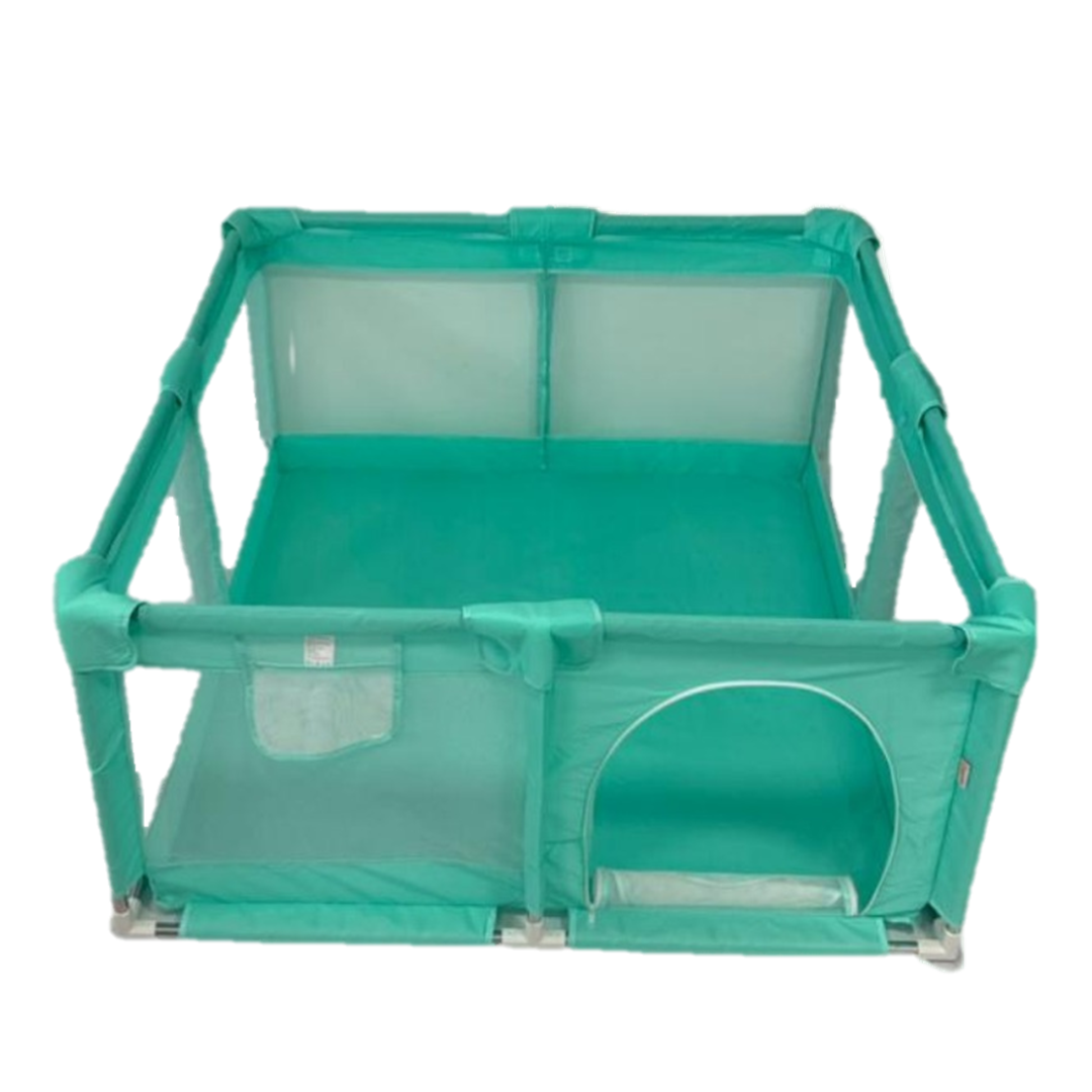 CORRAL PLEGABLE PLAYPEN 120X120 PARA BEBÉS -CIRCO- VERDE MENTA - 4