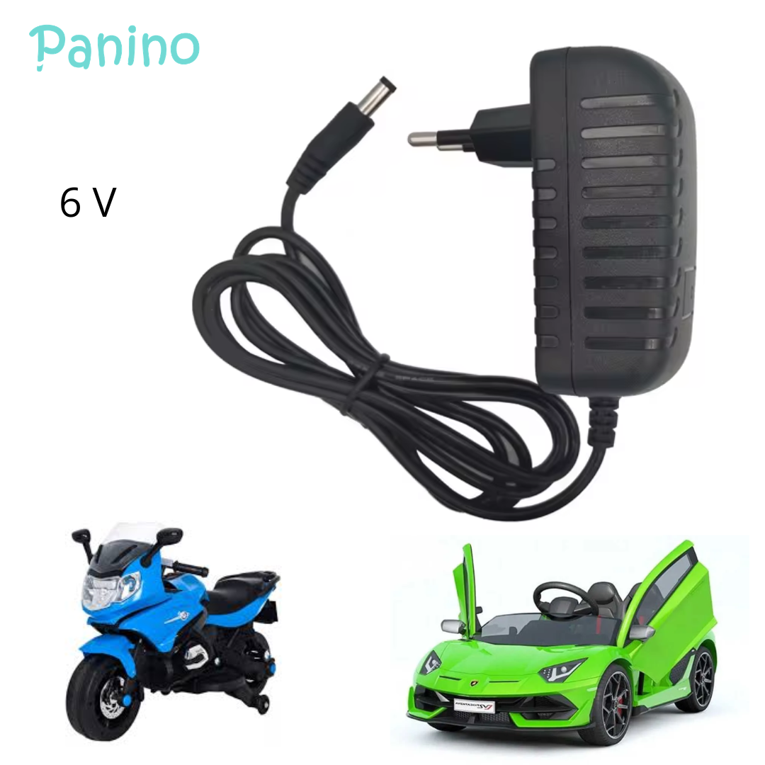 CARGADOR PARA CARRITOS Y MOTOS A BATERÍA DE 6V PARA NIÑOS -C6V- - 1