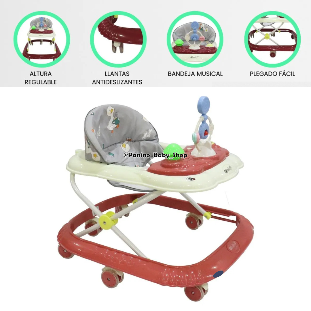 ANDADOR CON BANDEJA INTERACTIVA PARA BEBÉS -CRISTAL- Vino - 4