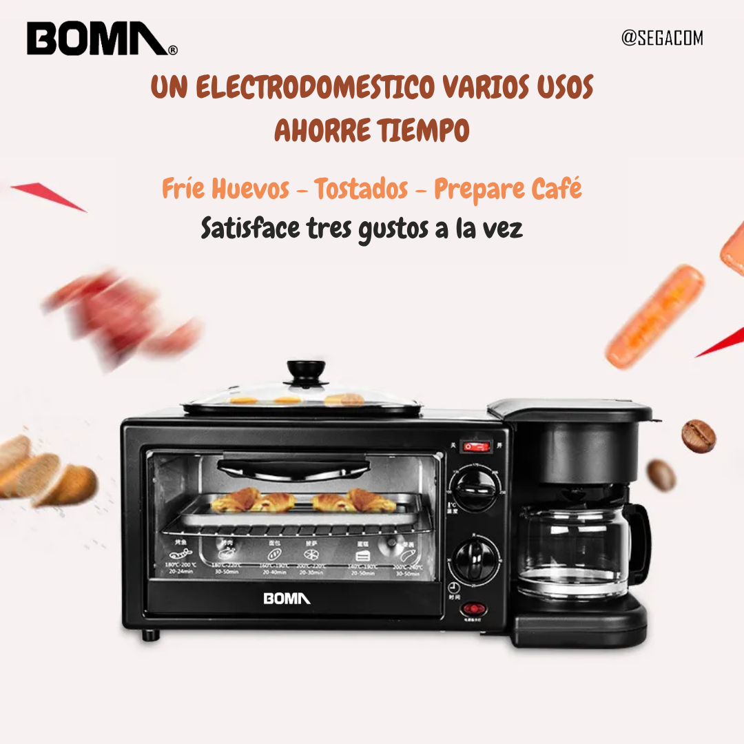 HORNO CAFETERA FREIDORA 3EN1 -BREAKFAST- BLACK - 4