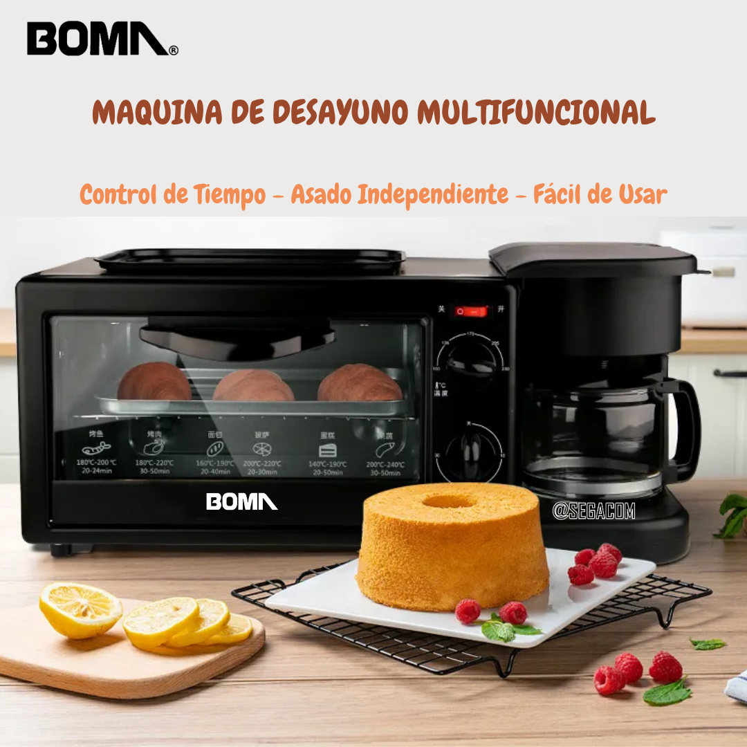 HORNO CAFETERA FREIDORA 3EN1 -BREAKFAST- BLACK - 5